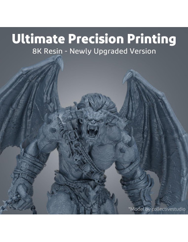 Resina 3D ELEGOO Lavable 1000g Humo Blanco 8K UV-LCD