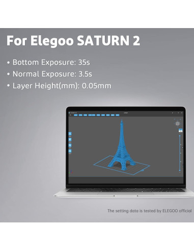 Resina 3D ELEGOO Lavable 1000g Humo Blanco 8K UV-LCD