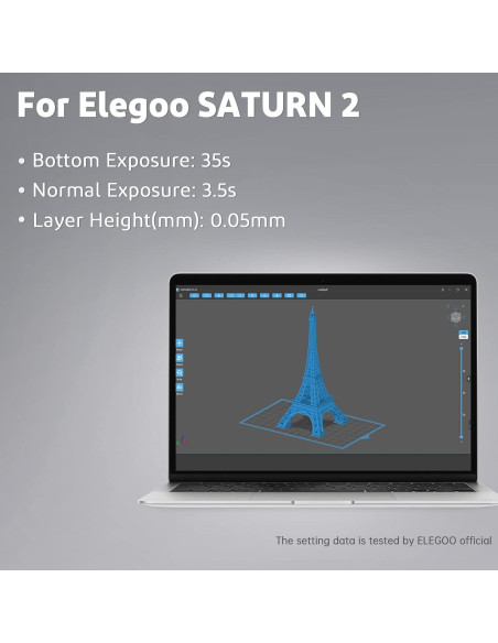 Resina 3D ELEGOO Lavable 1000g Humo Blanco 8K UV-LCD