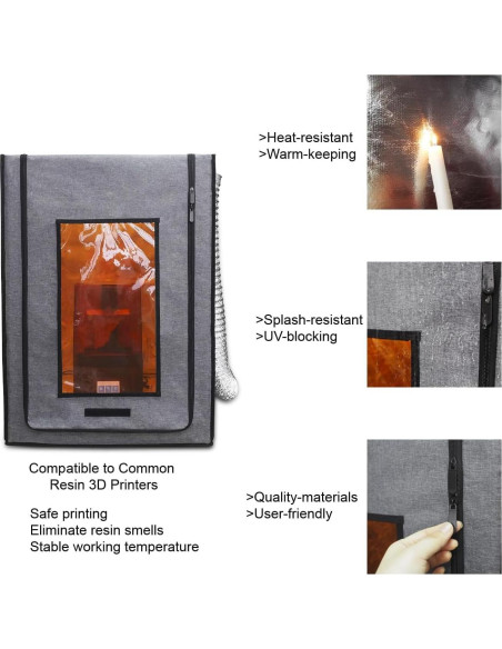 Cubierta para impresora 3D DORUNDEA con ventilación ajustable