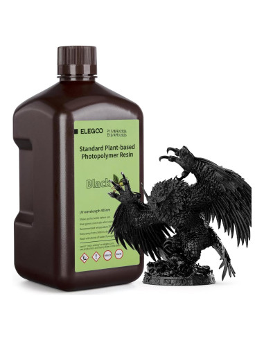 Resina 3D ELEGOO 2000g a base de plantas UV 405nm - Negro