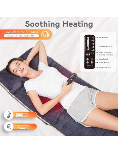 Alfombrilla de Masaje Snailax con Calor y Vibración 62x42cm