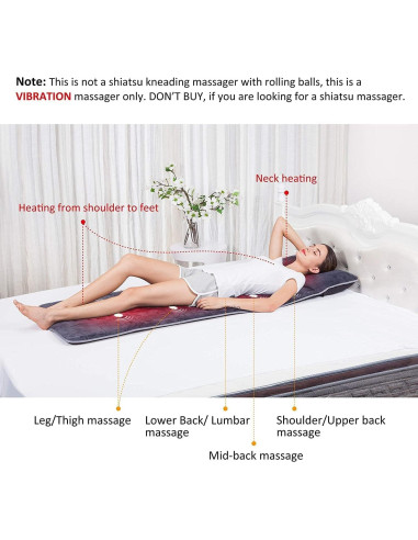 Alfombrilla de Masaje Snailax con Calor y Vibración 62x42cm