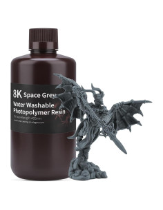 Resina 3D ELEGOO 8K Lavable con Agua 1000g Color Gris
