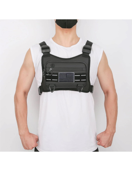 Bolsa de Pecho Deportiva Muserise Negra Resistente al Agua