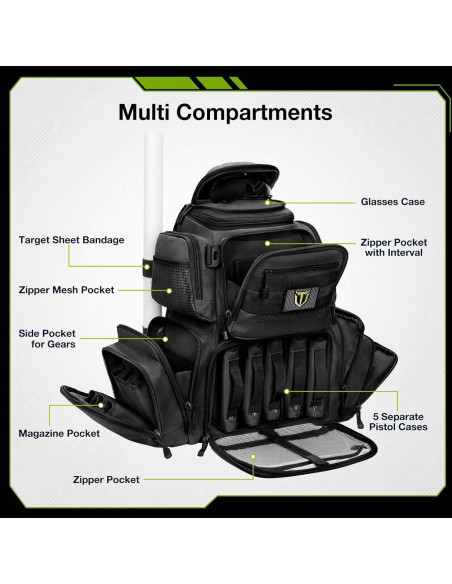 Mochila Táctica TIDEWE para Armas y Municiones - Negro