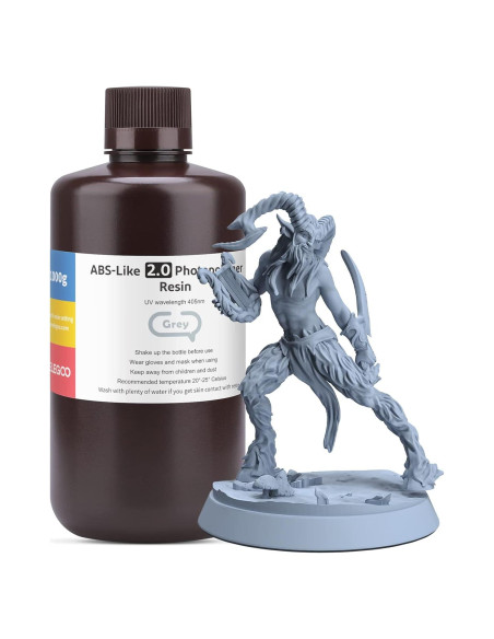 Resina 3D ABS-Like ELEGOO 2.0 1000g Curado UV Gris