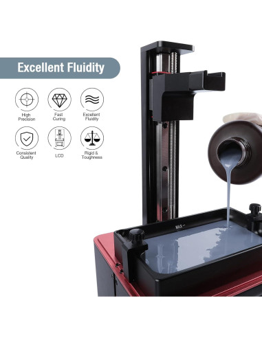 Resina 3D ABS-Like ELEGOO 2.0 1000g Curado UV Gris