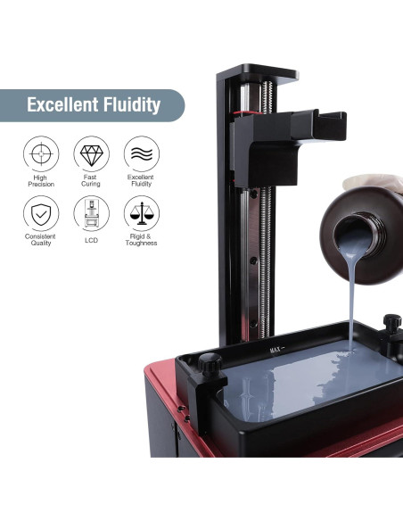 Resina 3D ABS-Like ELEGOO 2.0 1000g Curado UV Gris