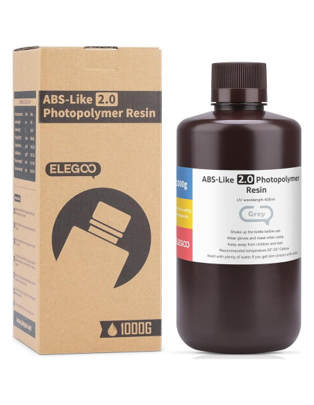 Resina 3D ABS-Like ELEGOO 2.0 1000g Curado UV Gris