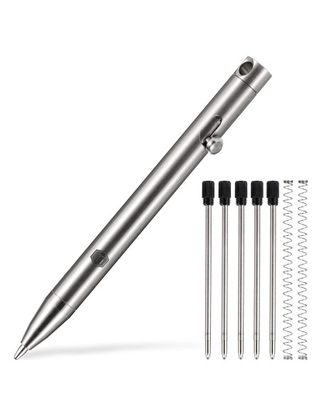 Bolígrafo retráctil KeyUnity KP00 de titanio plata fina