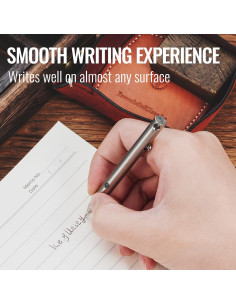 Bolígrafo retráctil KeyUnity KP00 de titanio plata fina 2