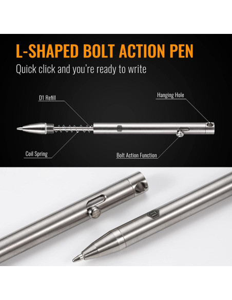 Bolígrafo retráctil KeyUnity KP00 de titanio plata fina