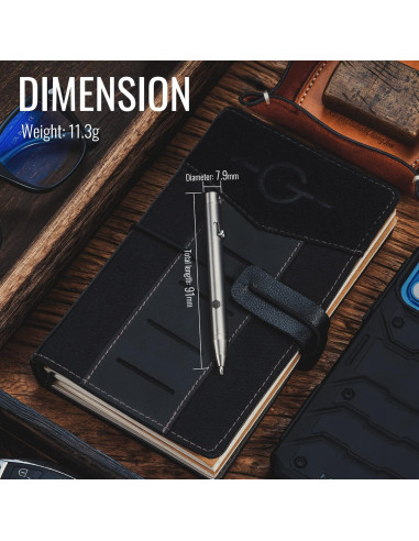 Bolígrafo retráctil KeyUnity KP00 de titanio plata fina