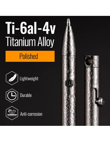 Bolígrafo retráctil KeyUnity KP00 de titanio plata fina