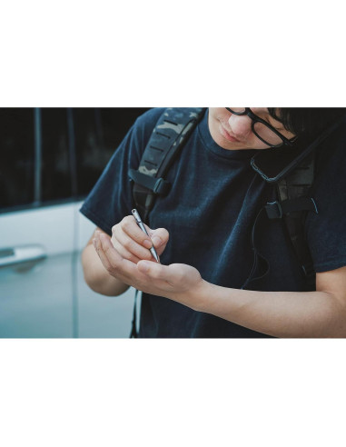 Bolígrafo retráctil KeyUnity KP00 de titanio plata fina