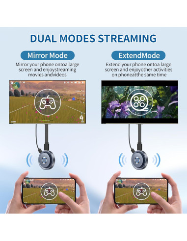 Adaptador HDMI Inalámbrico TPUFO Q8 4K Gris para TV y Proyector