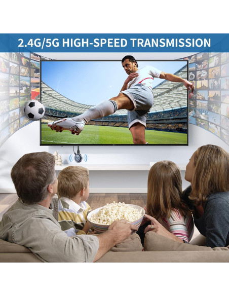 Adaptador HDMI Inalámbrico TPUFO Q8 4K Gris para TV y Proyector