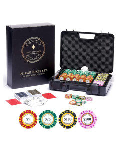 Set de Póker Elite Croupier 300 Fichas Arcilla y Cartas
