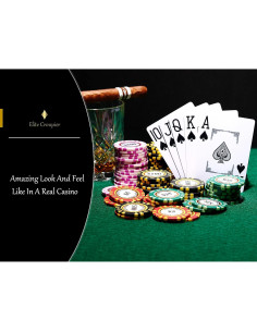 Set de Póker Elite Croupier 300 Fichas Arcilla y Cartas 2