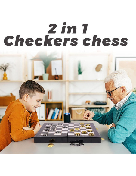 Juego de Ajedrez y Damas Kvintes 38 cm Plegable Metal Juego de Ajedrez y Damas Kvintes 38 cm Plegable Metal