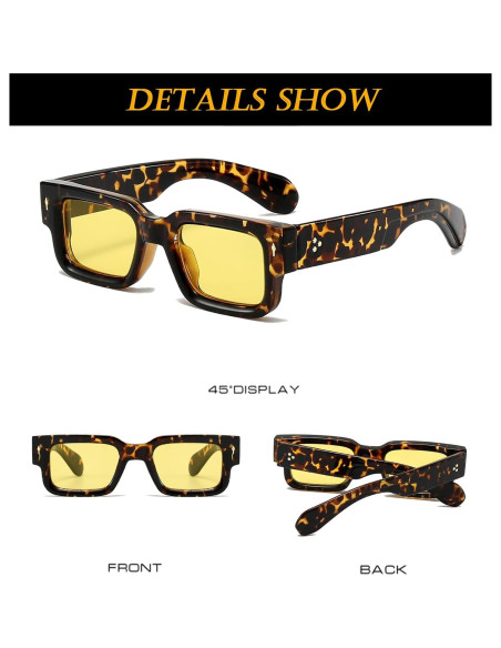 Gafas de sol cuadradas EYLRIM UV400 unisex marco grueso