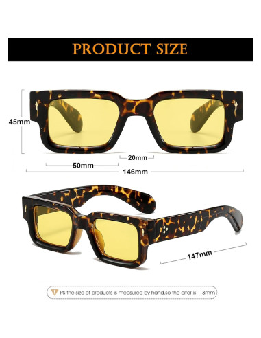 Gafas de sol cuadradas EYLRIM UV400 unisex marco grueso