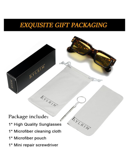 Gafas de sol cuadradas EYLRIM UV400 unisex marco grueso