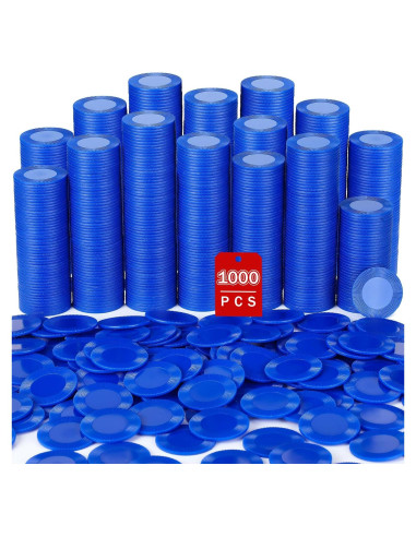 Fichas de Póker Leitee 1000 Pcs Plástico Azul 3.81 cm
