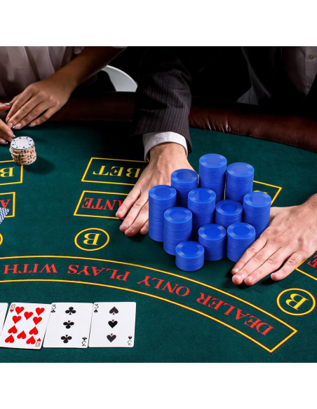 Fichas de Póker Leitee 1000 Pcs Plástico Azul 3.81 cm