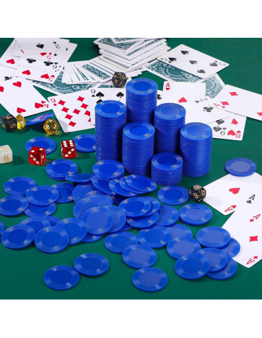 Fichas de Póker Leitee 1000 Pcs Plástico Azul 3.81 cm