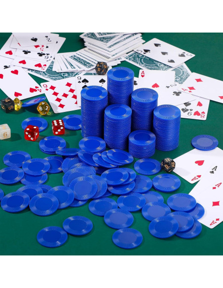 Fichas de Póker Leitee 1000 Pcs Plástico Azul 3.81 cm