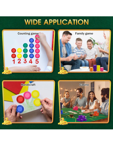 Fichas de Póker Leitee 1000 Pcs Plástico Azul 3.81 cm