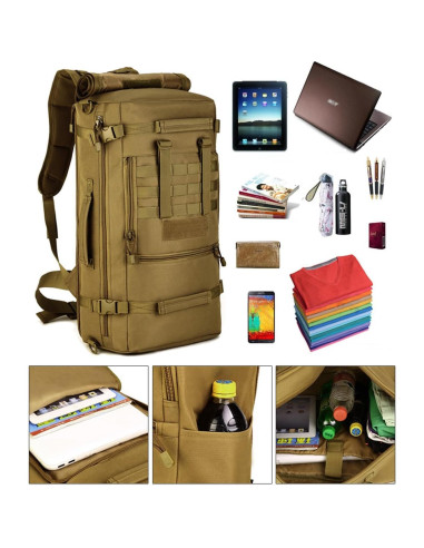 Mochila Táctica Militar Huntvp 50L 3 Vías Modular WR