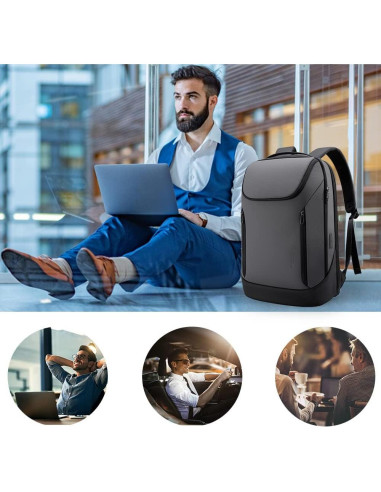 Mochila BANGE Inteligente Impermeable 15.6" USB Gris