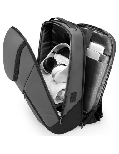 Mochila BANGE Inteligente Impermeable 15.6" USB Gris
