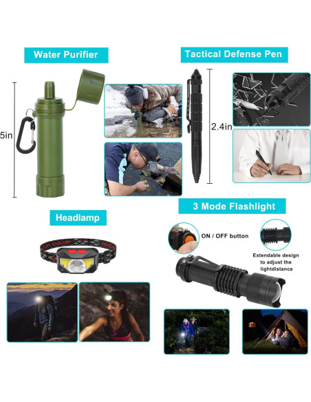 Kit de Supervivencia Skywod con Mochila 70L y Primeros Auxilios