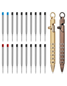 Bolígrafos Tácticos Origin-Joy 2 Pcs Latón Natural y Bronce