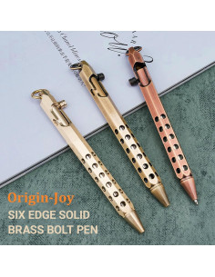 Bolígrafos Tácticos Origin-Joy 2 Pcs Latón Natural y Bronce 2