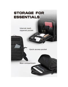 Mochila Táctica Cargo Works 14" Negra para Laptop EDC 2