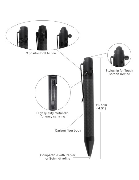 Bolígrafo Cool Hand 12.45 cm Táctil Fibra de Carbono