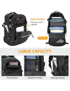 CamGo Mochila Táctica MOLLE 25L Negra para Senderismo 2