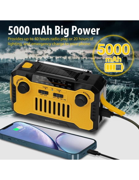 Radio Meteorológica NOAA Megatek WR-21 con Cargador USB-C Radio Meteorológica NOAA Megatek WR-21 con Cargador USB-C