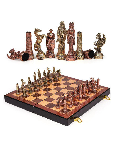 Juego de Ajedrez de Metal XAOHAO Vintage 12,7x25,4cm