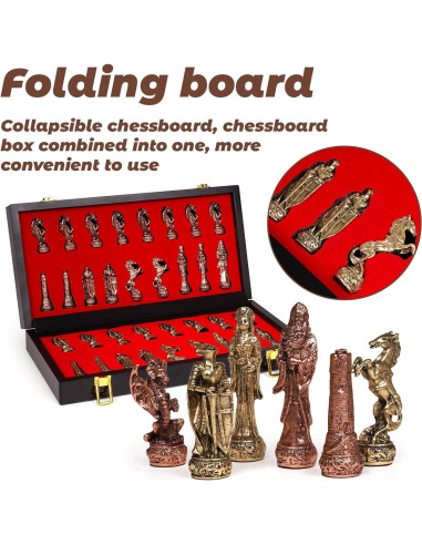 Juego de Ajedrez de Metal XAOHAO Vintage 12,7x25,4cm