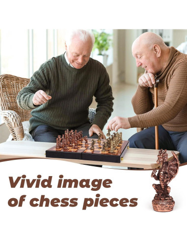 Juego de Ajedrez de Metal XAOHAO Vintage 12,7x25,4cm