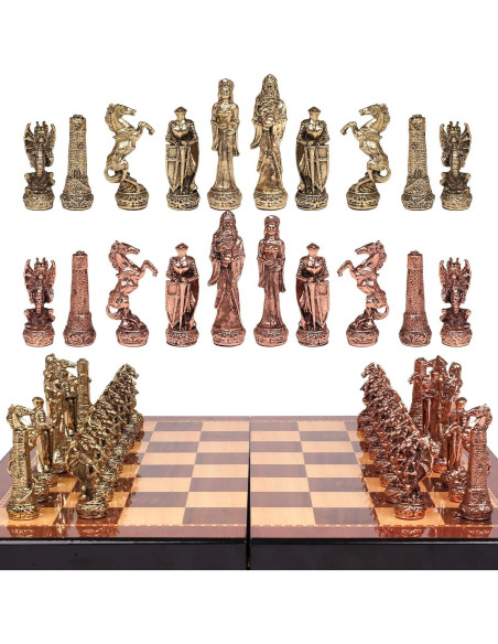 Juego de Ajedrez de Metal XAOHAO Vintage 12,7x25,4cm