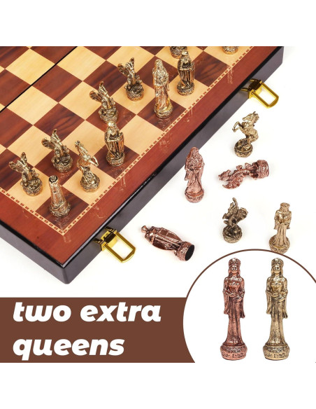 Juego de Ajedrez de Metal XAOHAO Vintage 12,7x25,4cm