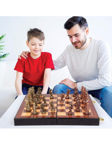 Juego de Ajedrez de Metal XAOHAO Vintage 12,7x25,4cm