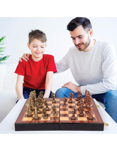 Juego de Ajedrez de Metal XAOHAO Vintage 12,7x25,4cm